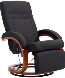 HOMCOM 135° Manual Reclining Swivel Chair, with Footrest - Black