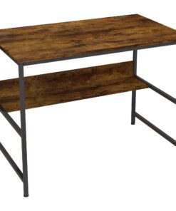 HOMCOM 2-Tier Computer Desk, 100 x 60 cm, Rustic Brown