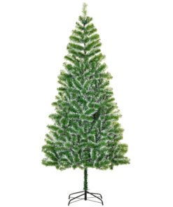 HOMCOM 7FT Indoor Christmas Tree Artificial Decoration Xmas Gift with Metal Stand Branch Tips