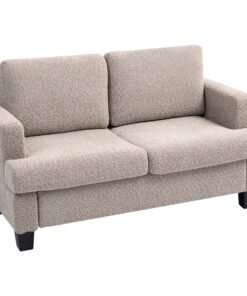 HOMCOM Two-Seater Chenille Sofa - Light Brown