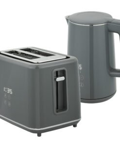 HOMCOM Digital Stainless Steel Kettle and Toaster Set, 1.5L 3000W Fast Boil Kettle, 2 Slice Toaster with 7 Level Browning Controls, Defrost, Reheat, Keep Warm, Crumb Tray and LED Touch Display, Grey