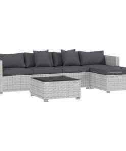 Outsunny 6 Pieces Rattan Corner Sofa Set - Mixed Grey