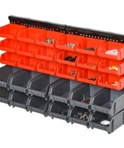 DURHAND 30 Cubbie On-Wall Storage Board Tool Screw Organiser Garage Workshop DIY Container w/ Screw Kit Tool Equipment Tidy