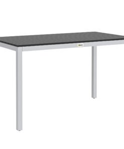 Outsunny Garden Table for 4-6, 120 x 70 cm Outdoor Dining Table with Rust-Resistant Aluminium Frame, Easy Maintenance Slatted Top, for Patio, Terrace, Balcony, Black