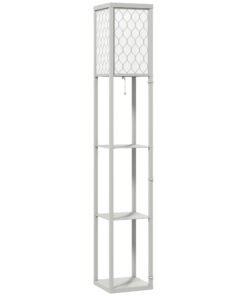 HOMCOM Three-Shelf Standing Lamp - Grey/White