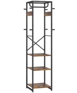 HOMCOM Multi-Storage Clothes Rack - Brown/Black