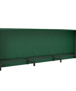 Outsunny Firewood Rack with Waterproof Cover, Heavy Duty Metal Log Store Indoors, Log Storage Holder for Outdoor Indoor Fireplace, 300 x 36 x 99 cm, Dark Green