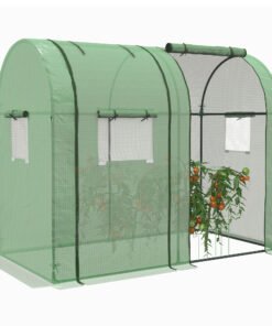 Outsunny Tomato Greenhouse, Garden Growhouse with 2 Roll-up Doors and 4 Mesh Windows, Portable Indoor Outdoor Green House, 185 x 94 x 150cm, Green