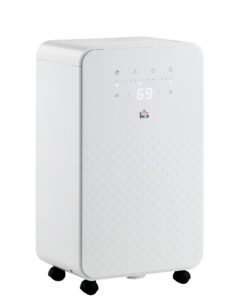 HOMCOM 2000mL Portable Dehumidifier with Air Purifier, 24H Timer, 5 Modes, 12L/Day, for Home Laundry, White