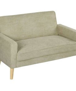HOMCOM Two-Seater Velvet-Feel Sofa - Beige