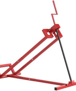HOMCOM 400 kg Foldable Ride-On Mower Jack Lift, Adjustable Steel Lifting Device, for Lawn Mower, ATV, Red