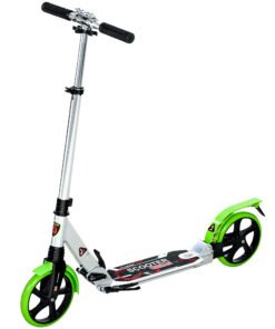 HOMCOM Folding Kick Scooter, Adjustable Ride On Scooter with 200mm Big Wheels and Double Shock Absorption, Urban Scooter for 14+ Teens Adult, Green