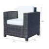 Outsunny 2 Rattan Garden single Seater Chair All Weather Wicker Weave Single Sofa chair armchair Patio Black