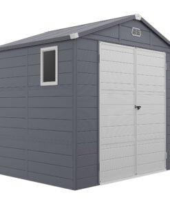 Outsunny 7.9ft x 6.2ft Aluminium Frame and Plastic Wall Shed, with Foundation - Grey