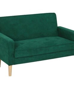 HOMCOM Two-Seater Velvet-Feel Sofa - Green