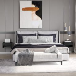 HOMCOM Floating Bedside Tables Set of 2, Wall Mounted Nightstand, High Gloss Black