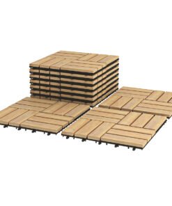 10 PCS Wood Tiles for Terrace and Balcony