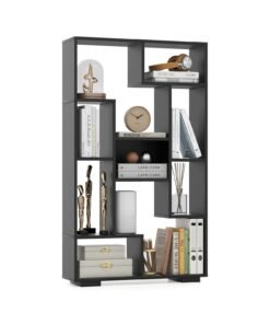 120cm Tall Bookshelf with Anti-tipping Kits for Home Office-Black