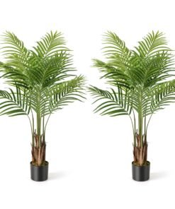 128CM Tall Artificial Palm Paradise Plant with 12 PEVA Leaves and Wide Stable Pot-Green