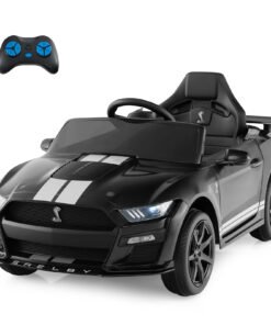 12V Kids Ride on Car Electric Licensed Ford Mustang Shelby GT500 for Kids Aged 3-8-Black