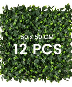 12 Pcs Faux Boxwood Panels with Insertable Branches