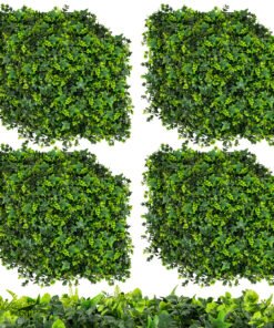 12 Pieces Artificial Grass Wall Panels Faux Boxwood Panels