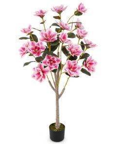130CM Artificial Magnolia Tree Faux Wedding Flower Plant with Realistic Moss-1 Pack