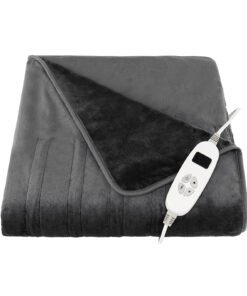 180 x 130 CM Electric Heated Throw Blanket with 10 Heat Settings-Grey