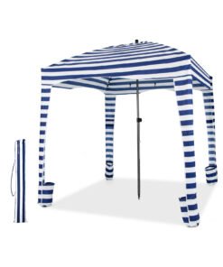 183 x 183 cm Foldable Beach Sun Shelter with Carrying Bag
