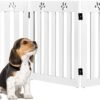 3 Panels Folding Pet Gate-White