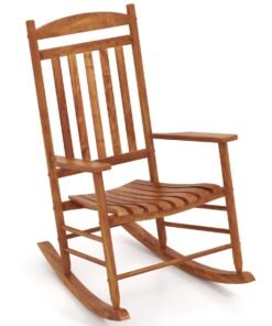 Outdoor Poplar Wood Rocking Chair-Natural