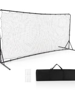 Portable Soccer Rebounder Net with Carry Bag, Sturdy Metal Frame-Black