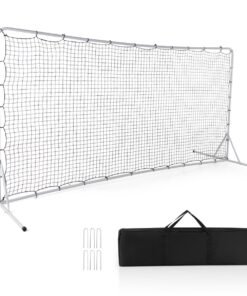Portable Soccer Rebounder Net with Carry Bag, Sturdy Metal Frame-White