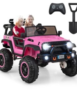 2-Seater Ride On Car with Remote Control and Horn for Boys and Girls-Pink