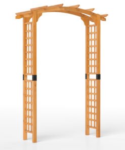 229 cm Garden Arch Wooden Arbor  for Climbing Plants-Yellow