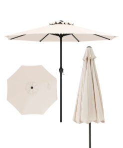 250 cm Patio Umbrella Outdoor Heavy Duty Market Umbrella-Beige