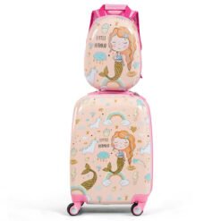ABS Kids Backpack Luggage Set Children Suitcase Travel Schoo-Pink