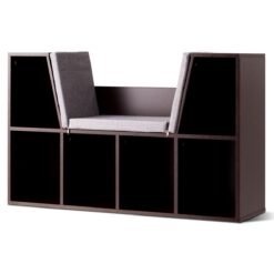 Modern Storage Organizer Cabinet with Seat Cushion-Dark Brown