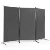 3 Panel Folding Room Divider-Grey