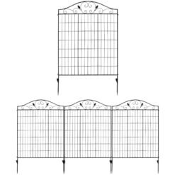 4 Panels Folding Iron Decorative Garden Fence Interlockable