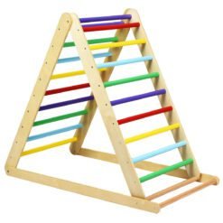 Wooden Climbing Ladder with Ramp for Kindergarten or Home-Colorful