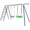 Kids Swing Set with Basketball Hoop and Climbing Ladder