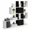 5-Tier Display and Storage Bookshelf for Home and Office-Black and White