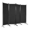 4 Panel Wall Privacy Screen Protector for Home-Black