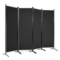 4 Panel Wall Privacy Screen Protector for Home-Black