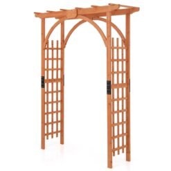 Wood Arbor Arch with Support Rack for Garden Plants and Flowers Decoration