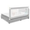175CM Baby Bed Rail Guard with Double Safety Lock and Adjustable Height-Grey