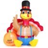 6 Feet Inflatable Thanksgiving Turkey with Pumpkin and LED Lights