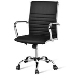 Height Adjustable Rolling High-Back Executive Chair for Home Office-Black