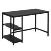Industrial Computer Desk with Storage Sheves-Black